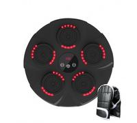 NZVZGKTNTW Machine De Boxe Musicale Intelligente, Tampons De Frappe sur Cible Murale avec Paire De Gants, Affichage LED, 9 Modes De Boxe, Compteur, B for Relâcher Le Stress(Black)