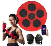 NZVZGKTNTW Machine de Boxe Musicale Rechargeable, Cible Murale de Boxeur électronique avec Affichage LED, 9 Modes de Boxe et Compteur, avec Paire de Gants Rouge