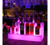 NZVZGKTNTW Présentoir À Bouteilles À 3 Niveaux, Étagère À Vin Lumineuse À LED Changeantes Et Colorées for Bière, Vin Rouge, Cidre Et Plus Encore, for Un Bar KTV.