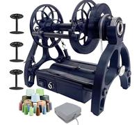 NZVZGKTNTW Soie Métiers à Tisser Machine À Filer Intelligente, Roue Électrique, Capacité De 120 G, for Poils d'animaux, avec Interrupteur Au Pied Et 3 Bobines, Cardeur À Tambour 12 V,(Black)