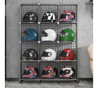 NZVZGKTNTW Support De Support De Casque De Moto, Organisateur De Stockage De Cube De Fil, Vitrine De Support De Chapeau Empilable, for Présenter Et Organiser Les Casques(12 grids)
