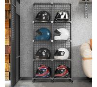 NZVZGKTNTW Support De Support De Casque De Moto, Organisateur De Stockage De Cube De Fil, Vitrine De Support De Chapeau Empilable, for Présenter Et Organiser Les Casques(8 grids)