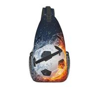 NZXBGMU Basketball Soccer In Fire And Water Sling Crossbody Backpack Men Football Shoulder Chest Bag for Travel Cycling Outdoor sports gifts