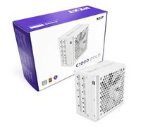 NZXT C1000 Gold ATX 3.1 - Alimentation PC Gaming entièrement modulaire à Faible Bruit - 1000 Watts - 80 Plus Gold - Connecteur 12V-2x6 - Mode zéro Ventilateur - Condensateurs 100% Japonais - Blanc