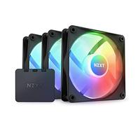 NZXT F120 RGB Core Lot de 3 ventilateurs RVB montés sur hub avec contrôleur RVB 8 LED adressables individuellement Lames semi-translucides Haute pression statique et flux d'air Logiciel FAO Noir