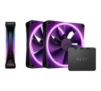 NZXT Lot de 3 Ventilateurs RGB Duo F120-120 mm - Double Face - avec contrôleur RVB - 20 LED adressables Individuellement - Flux d'air équilibré et Pression Statique - Roulement Dynamique Fluide -