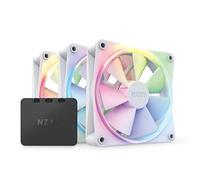 NZXT F120 Ventilateur RGB - RF-R12TF-W1 - Personnalisation avancée de l'éclairage - Refroidissement silencieux - Pack Triple (contrôleur inclus) - Ventilateur 120 mm - Blanc