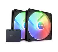 NZXT F140 RGB Core - RF-C14DF-B1-2 ventilateurs RGB de 140 mm montés sur moyeu avec commande RGB - Pression statique et circulation d'air élevées - Palier hydrodynamique - Pack double - Noir
