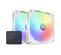 NZXT F140 RGB Core - RF-C14DF-W1-2 ventilateurs RGB de 140 mm montés sur moyeu avec commande - Pression statique et circulation d'air élevées - Palier hydrodynamique - Pack double - Blanc