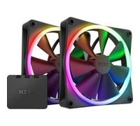 NZXT F140 RGB Duo - RF-D14DF-B1-2 ventilateurs RGB double LED de 140 mm - 20 LED configurables individuellement - Airflow et pression statique équilibrées - Pack double - Noir