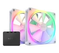 NZXT F140 RGB Duo - RF-D14DF-W1-2 ventilateurs RGB double LED de 140 mm - 20 LED configurables individuellement - Airflow et pression statique équilibrées - Pack double - Blanc