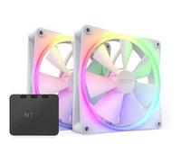 NZXT Ventilateur RGB F140 RF-R14DF-W1 – Pack double (contrôleur), éclairage personnalisable, blanc