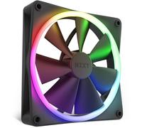 NZXT F140 Ventilateur RGB - RF-R14SF-B1 - Personnalisation avancée de l'éclairage RGB - Refroidissement silencieux - Vendu seul (contrôleur RGB requis et non inclus) - Ventilateur 140 mm - Noir