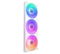 NZXT F360 RGB Core - Unité de ventilation à cadre unique de 360 mm avec trois ventilateurs RVB de 120 mm - Contrôle de la vitesse et de l'éclairage - Pression statique et flux d'air élevés - Blanc