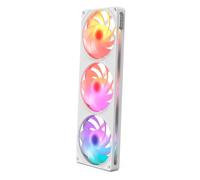 NZXT F360 RGB Reverse Ventilateur monobloc - 3x ventilateurs de boîtier PC PWM 120 mm à pales inversées - Éclairage RGB éclatant - Palier à fluide dynamique - Compatible NZXT CAM - Blanc