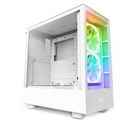 NZXT H5 Elite Blanc - CC-H51EW-01 - Boîtier PC Gaming Moyen-Tour ATX Compact - Ventilateur RGB intégré - Panneaux Avant et latéral en Verre trempé