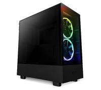 NZXT H5 Elite Compact ATX Mid-Tower PC Gaming Case - CC-H51EB-01 - Built-in RGB Lighting - Tempered Glass Front and Side Panels - Cable Management - 2 x 140mm RGB Fans Included - Black