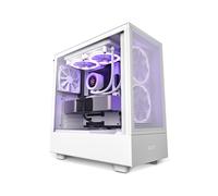 NZXT H5 Flow Midi Tower Blanc CC-H51FW-01, Acier/Verre Trempé, ATX/EATX/microATX/Mini-ITX, 1x120mm AR, USB 3.2 Gen1/Gen2, Radiateurs 280mm AV