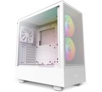 NZXT H5 Flow RGB Blanc - CC-H51FW-R1 - Boitier Gaming Compact - Flux d'air élevé - Façade perforée - Panneau latéral en Verre trempé - Cable Management - Support radiateur jusqu'à 280mm