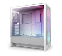 NZXT H5 Flow RGB - Boîtier de PC Gaming Compact Moyen Tour ATX - Flux d'air élevé - F360 RGBCore (CV) Inclus - Support de radiateur Avant 360 mm - Blanc