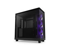 NZXT Boîtier PC H6 FLOW – Moyen tour RGB – Panneau latéral en verre trempé Noir
