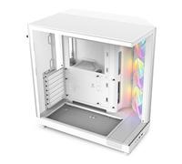 NZXT H6 Flow RGB - Boîtier PC Compact Double Chambre ATX - Blanc | Boîtier ATX double chambre, 3 ventilateurs 120mm RGB préinstallés, verre panoramique. RGB prêt pour CAM, axé flux d'air.