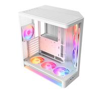NZXT H6 RGB+ - Boîtier PC Compact Double Chambre ATX - Blanc | Boîtier ATX double chambre, ventilateurs RGB préinstallés et Control Hub Lite. Éclairage synchronisé via CAM d'emblée.