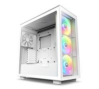 NZXT H7 Elite blanc - CM-H71EW-02 - Boîtier Gaming compact - Airflow élevé - Panneaux avant et latéral en verre trempé - Cable management facile - 3 ventilateurs F140 RGB Core inclus (2023).