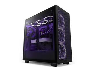 NZXT H7 Flow - CM-H71FB-01 - Boîtier PC Gaming Moyenne Tour ATX - Port I/O USB Type-C en Façade - Panneau Latéral à Dégagement Rapide - Montage Vertical du Processeur Graphique (GPU) - Noir