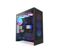 NZXT H7 Flow RGB - Boîtier PC Midi Tower Noir, ATX/EATX/microATX/Mini-ITX, 3x120mm avant, Baies 2.5/3.5", Radiateurs 360/420mm, Verre trempé