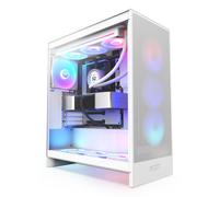 NZXT H7 Flow RGB - Boîtier PC ATX Moyen Format - Ventilateurs RGB - Ventilateur RGB Struct. Unique 360 mm Inclus - Gestion des câbles - Blanc
