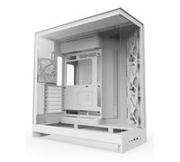 NZXT H9 Flow (2025) - Grand boîtier PC ATX Mid-Tower à Double Chambre pour Flux d'air - Inclut 3 Ventilateurs de 140 mm et 1 Ventilateur de 120 mm - Support de radiateur de 420 mm - Blanc