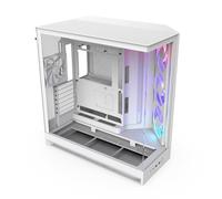 NZXT H9 Flow RGB (2025) - Grand boîtier PC ATX Mid-Tower à Double Chambre pour Flux d'air - Comprend 1 unité de Ventilateur RGB de 420 mm et 1 Ventilateur de 120 mm - Blanc