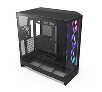 NZXT H9 Flow RGB (2025) - Grand boîtier PC ATX Mid-Tower à Double Chambre pour Flux d'air - Comprend 1 unité de Ventilateur RGB de 420 mm et 1 Ventilateur de 120 mm - Noir