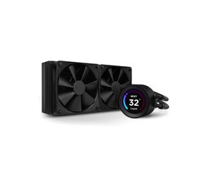NZXT Kraken Elite 240 Refroidisseur liquide AIO, 2x120mm, 500-1800 RPM, 21.67-78.02 CFM, 17.9-30.6 dBA, compatible Intel/AMD, noir, écran LCD TFT
