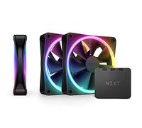 NZXT F120 RGB Duo - RF-D12TF-B1-3 ventilateurs RGB double LED de 120 mm avec contrôleur RGB - 20 LED configurables individuellement - Airflow et pression statique équilibrées - Pack triple - Noir