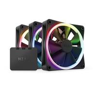 NZXT Ventilateurs RVB F120 - RF-R12TF-B1 - Personnalisation avancée de l'éclairage - Refroidissement silencieux - Triple (ventilateur et contrôleur inclus) - Ventilateur de 120 mm - Noir