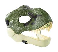 NZXVSE Masque de dinosaure avec mâchoire ouverte, texture et couleur réalistes inspirées du film, ouvertures pour les yeux et le nez et sangle de sécurité, masque de vélociraptor pour enfants, vert,