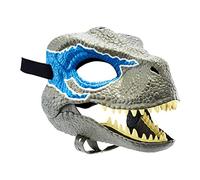 NZXVSE Masque de dinosaure avec mâchoire ouverte, texture et couleur réalistes inspirées du film, ouvertures pour les yeux et le nez et sangle sécurisée, masque de vélociraptor pour enfants