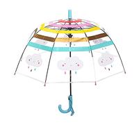 NZXVSE Parapluie transparent pour enfants, joli motif dessin animé, parapluie pliable transparent avec une poignée facile à prendre en main pour enfants, garçons et filles, bleu
