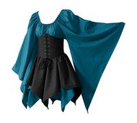 NZYIHAO Offres du jour d'aujourd'hui Robe médiévale pour femme à manches trompette Costume Renaissance Corset pour Halloween