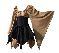 NZYIHAO The Discounter Robe irlandaise traditionnelle pour femme, Renaissance, costume médiéval, costume de carnaval, manches évasées, corset pour Halloween, costume de sorcière