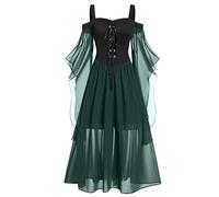 NZYIHAO The Discounter Robe médiévale pour femme Costume Renaissance Robe à manches trompette Gothique Rétro Halloween Carnaval Costume Vintage Robe médiévale pour femme