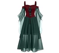 NZYIHAO Voir mes commandes Robe médiévale pour femme Costume Renaissance Robe à manches trompette Gothique Rétro Halloween Carnaval Costume Vintage Robe médiévale
