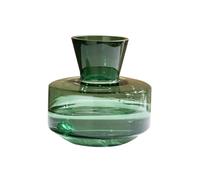 Nzzkoides Vase Domestique Simple, Vase en Verre Créatif, Décoratif pour Fleurs Fraîches Et Verdure, Fleurs Séchées, Orange/Vert, Lisse(Size:22 * 22 * 20CM,Color:Green A1)