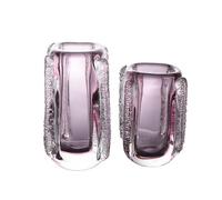 Nzzkoides Vase Tendance pour Fleurs Et Plantes Vertes, Vase Rose à Bouche Carrée, Ornement Décoratif pour Salon, Chambre, Hall D'entrée, 16 Cm/22 Cm(Size:11.5 * 11.5 * 22CM,Color:Rose Petit+Grand)