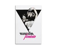 nzzmy Poster Masculin Féminin - Couverture artistique vintage - Décoration de chambre à coucher - Affiches sur toile pour chambre à coucher - 20 x 30 cm - Sans cadre