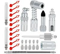NZZVNZ 29 Pièces Kit d'Accessoires Pistolet à Graisse Adaptateur de Pistolet à Graisse Raccord à Graisse à 90° Raccord de Pistolet à Graisse Graisseur Aiguille Accessoires pour Pistolet à Graisse