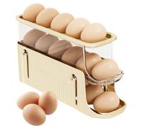 NZZVNZ Distributeur Automatique D'oeufs à 3 Niveaux, Rangement Oeufs Cuisine pour 17 Œufs, Porte Œufs Distributeur d'œufs pour Réfrigérateur, Cuisine, Armoires
