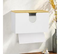 NZZVNZ Distributeur de Serviettes en Papier Mural, 27,5 x 16 x 13cm Distributeur Essuie Main Mural en Bambou, Porte Serviette de Table Feuille à Feuille avec Couvercle pour Salon